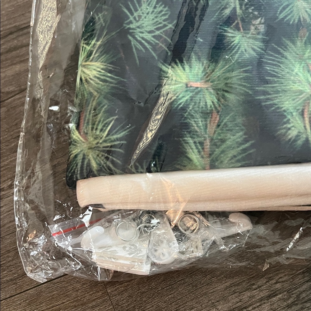 NEW Green Pine Tree Print Fabric back drop Christmas - Picture 4 of 5